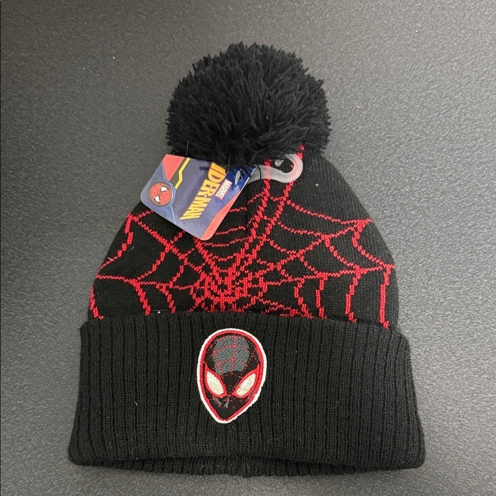 Marvel Black Beanie with Red Spider-Man Logo